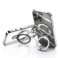 thumbnail image 2 of ELEHOLD Plating Magnetic Case for iPhone 16 Pro Max Case Transparent Clear Cover Kickstand Camera Lens Protection Compatible with Mag Safe Accessory Slim Shockproof Case for iPhone 16 Pro Max,Silver, 2 of 6