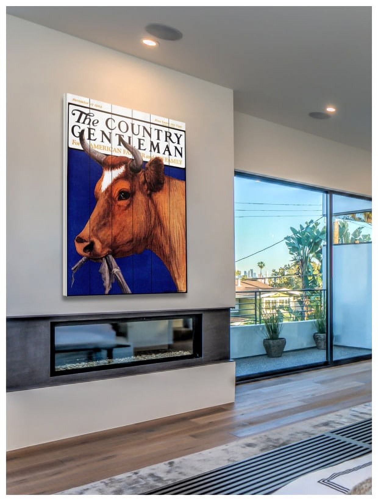 Marmont Hill "CG Cow Brown" Painting Print on White Wood