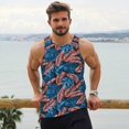 thumbnail image 6 of KLL Tropical Leaves Print Men's Muscle Gym Workout Stringer Tank Tops Bodybuilding Fitness T-Shirts Tank Tops Men-4X-Large, 6 of 7
