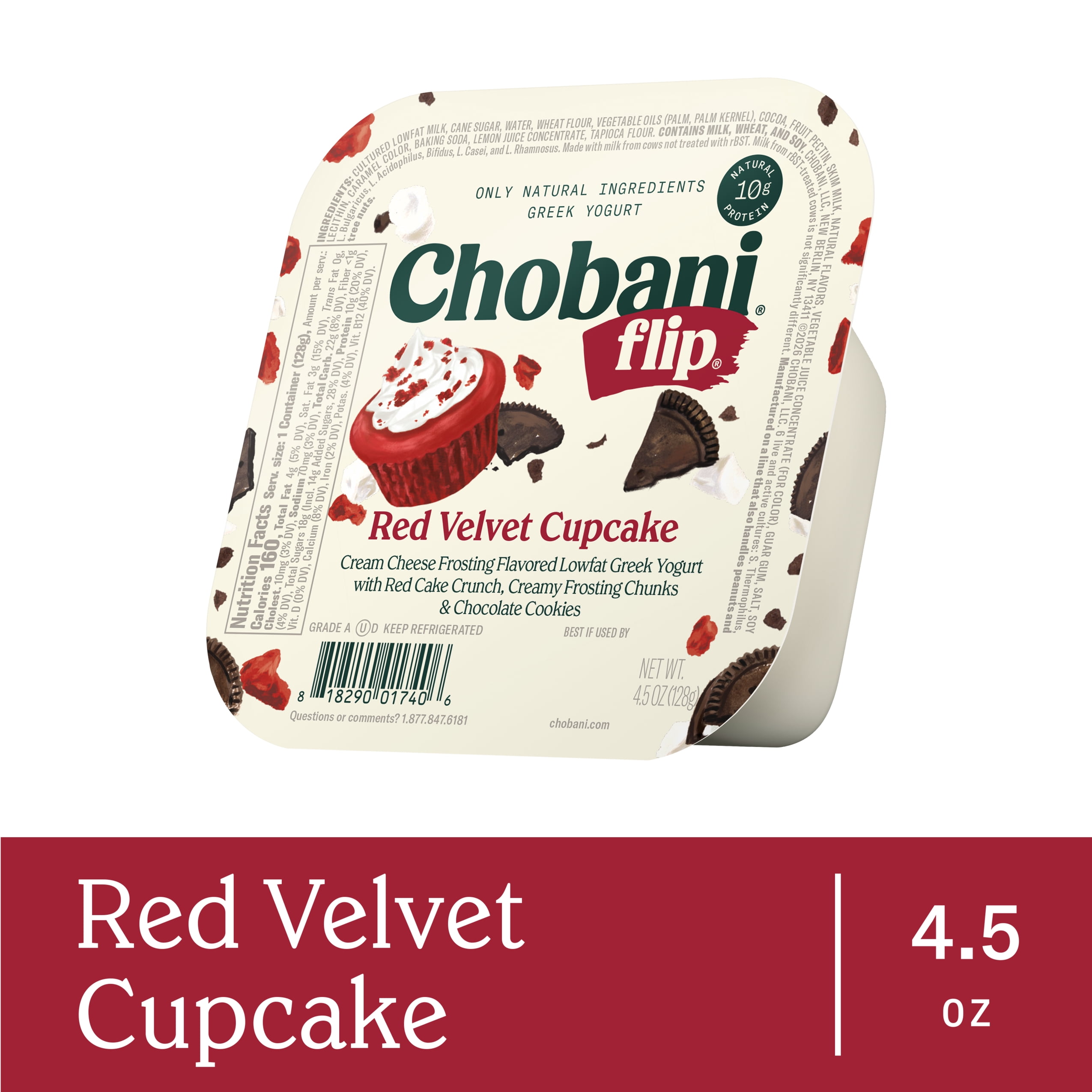 Chobani Flip Low-Fat Greek Yogurt Red Velvet Cupcake 4.5oz