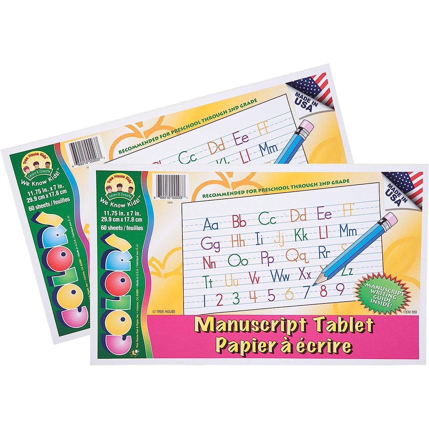 ZQRPCA Manuscript Pad Tablet with printed writing guide on inside cover