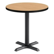 KFI Studios 30in Round Dining Table - 29in H - Natural Top - Black Base