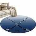 thumbnail image 2 of Navy Blue Ice Hockey 3.3ft Round Rug, Winter Sports Ball Games Ombre Non-Skid Rubber Backing Large Area Rugs - Living Room Bedroom Home Office, Indoor Floor Mat Carpets Washable Rug, 2 of 9
