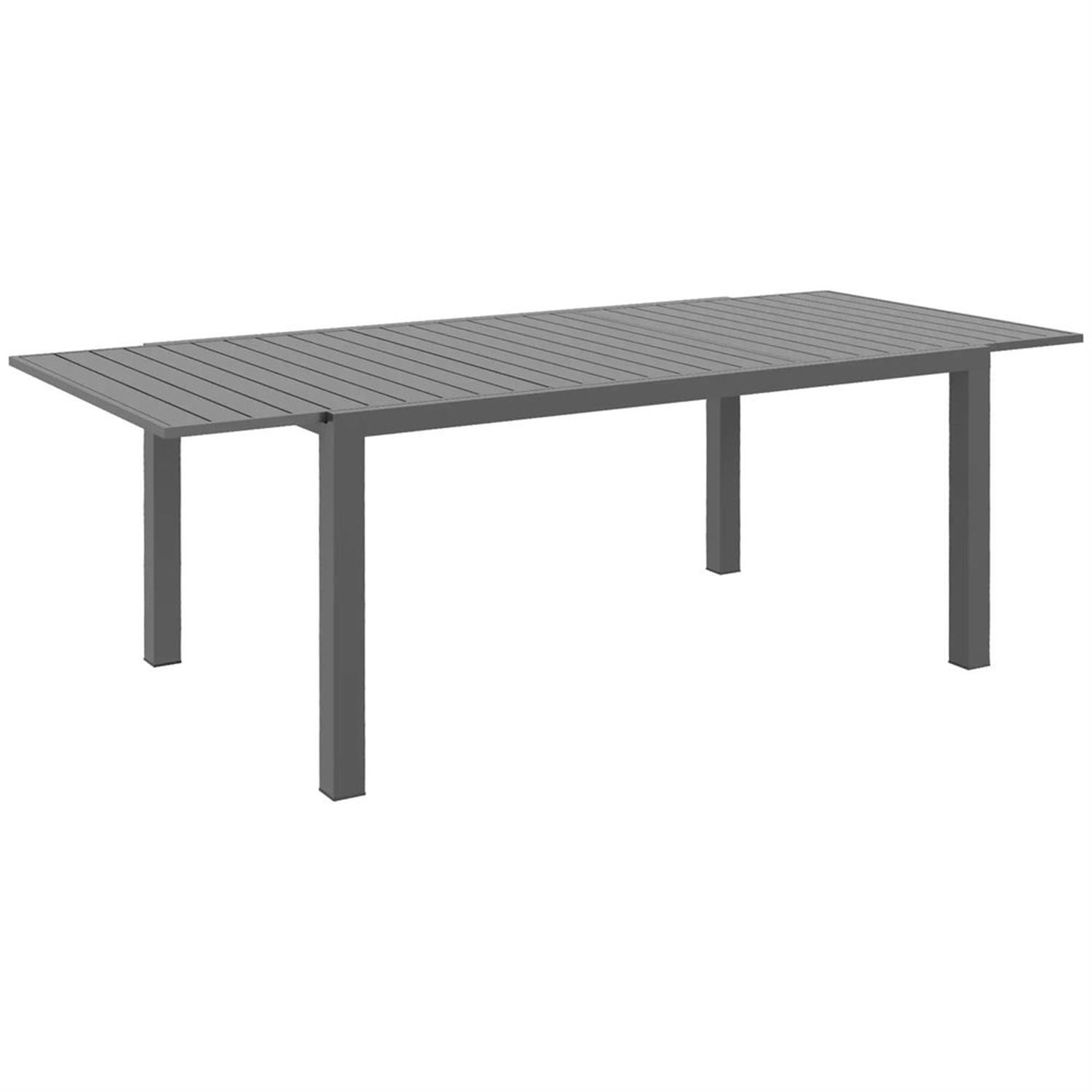 Demi Bonn Expandable 6-8 Person Aluminum Dining Table, 59" Large Patio Table for Outdoor, Garden, Balcony, Easy Assembly, Gray