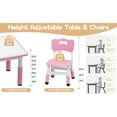 thumbnail image 4 of Rugerasy Table and Chair Set for Ages 2-10,Height Adjustable Toddler Table and 6 Chairs Set ,Graffiti Desktop,Non-Slip Legs,Children Activity Table for Daycare Classroom Home,Pink, 4 of 7