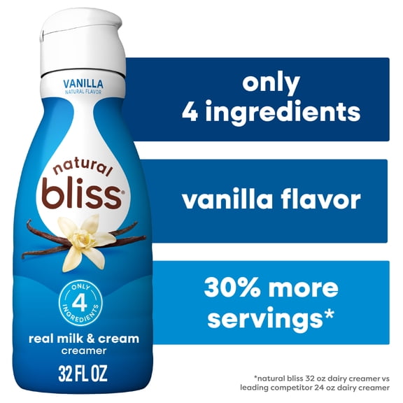 Natural Bliss Vanilla, Liquid Dairy Coffee Creamer, 32 fl oz​
