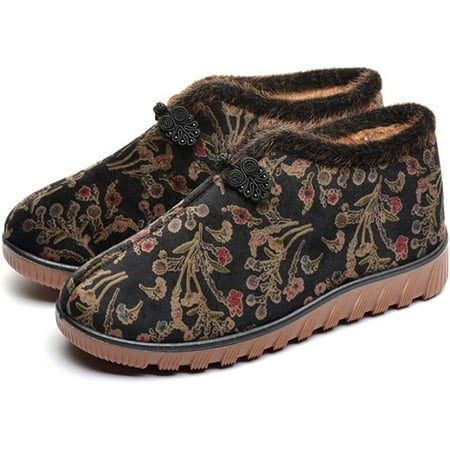 

Womens Memory Foam Slippers Boots Warm Winter Fuzzy Faux Fur Non-Slip Indoor Outdoor House Shoes