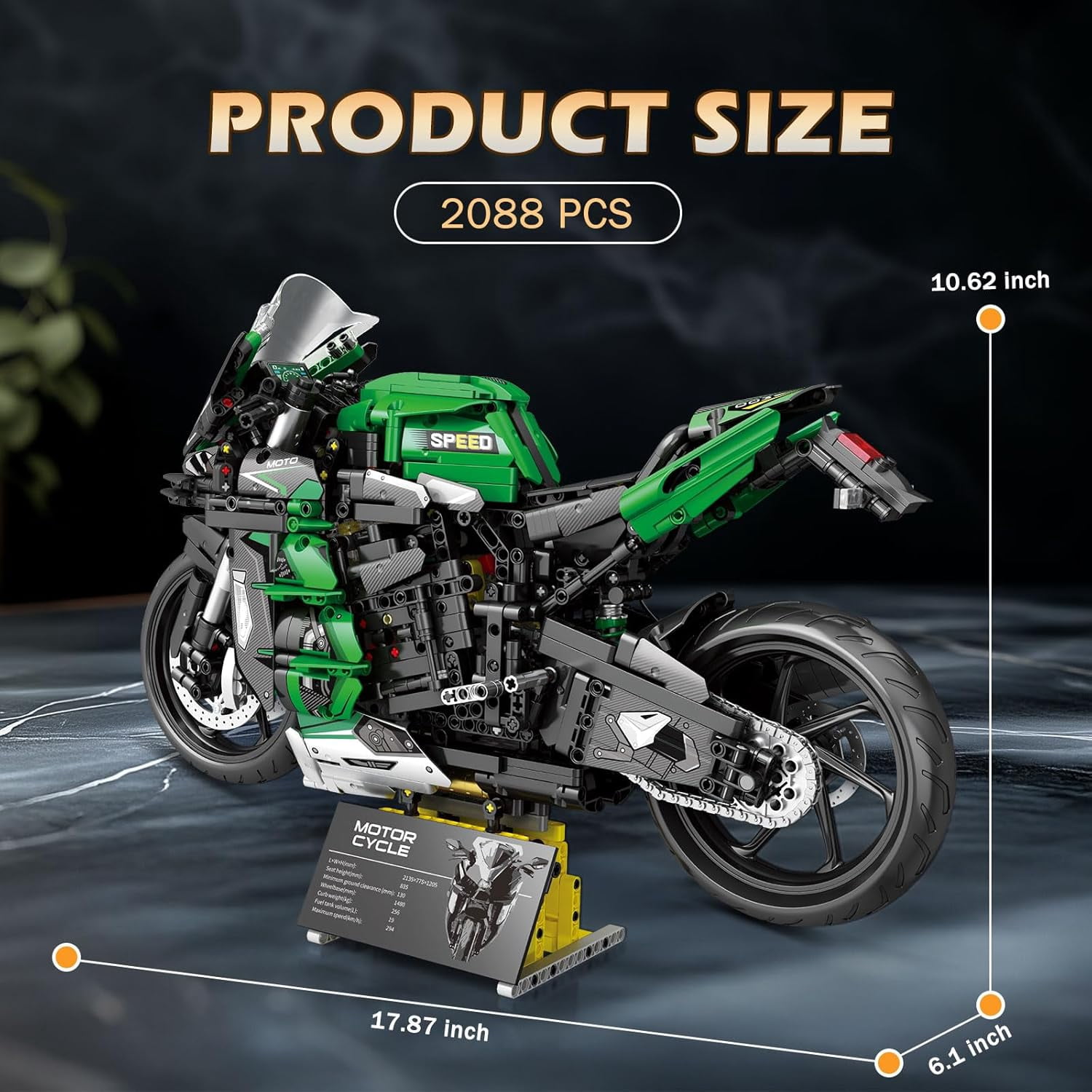 Motorcycle Building Sets for Adults, 1:5 Scale H2 SX SE Motorcycle Bike Model, Cool Technical Motorcycle Car Model Display for Home or Office Decor, (2088 PCS)
