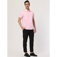 thumbnail image 4 of Lars Amadeus Camisa De Vestir Para Hombre, Ajuste Regular, Manga Corta, Con Botones, Para Baile De Graduación, Camisa Sólida Rosa S Unique Bargains Camisa, 4 of 6