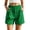 Green, variant on Women's Cotton Summer Shorts Elastic Waist Pocket Casual Bubble Shorts with Scalloped Hem for Beach Vacation