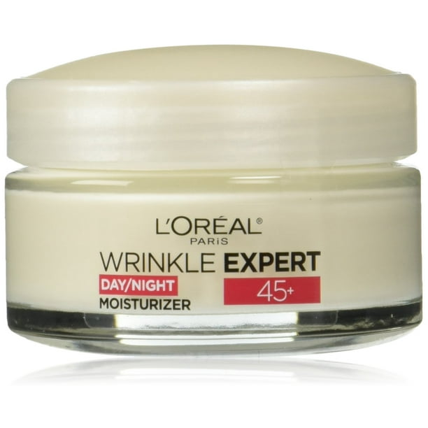 Crema hidratante L'Oreal Paris Wrinkle Expert 45+, antienvejecimiento, 50 ml
