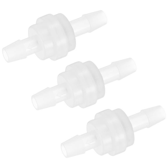 Uxcell 3-Pack One Way Check Valve, 1/4" Barb Hose Non Return Plastic Ozone Resistance Check Valve 1.76" [Clear]