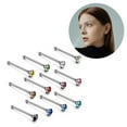 thumbnail image 2 of Aisiwm 1.5/2.0/2.5mm60 Pieces/box Stainless Steel Nose Stud With Diamond Titanium Nose Ring Piercing Jewelry, 2 of 6