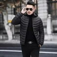 thumbnail image 3 of Chaqueta de plumón ligera para hombre, parka acolchada corta con capucha, abrigos acolchados para hombre, abrigos de invierno de alta calidad, informales, 2024, 3 of 5