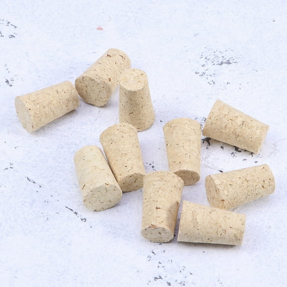 KALLORY 10Pcs Reusable Cork Wine Stoppers Natural Wood For Wine Lovers And Friends 3.4X2.2X1.8In