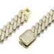 thumbnail image 1 of Collar Luxfine Cadena Cubana 12mm Bañado en Oro 14K con Circonitas CZ, 1 of 7