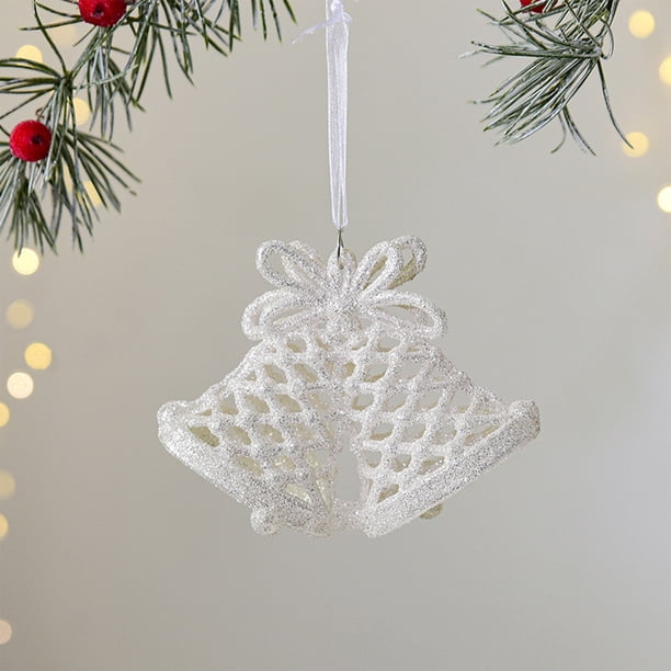 Adorno colgante con purpurina para árbol de Navidad | Decoración navideña para ventanas (hazlo tú mismo) | Decoración festiva de plástico para el hogar y la decoración navideña de interiores