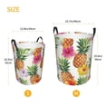 thumbnail image 5 of Balery Hawaiian Pineappl Round Laundry Basket with Handles Waterproof Freestanding Laundry Hamper for Clothes Toys in the Dorm and Family-Medium, 5 of 8
