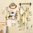 thumbnail image 2 of TOWED22 Toddler Girl Boy Shorts Sets Summer Clothes 2pcs Lovely Graphic Short Sleeve Tee Shirt Elastic Waist Shorts Pockets(Khaki,3-4 Y), 2 of 4