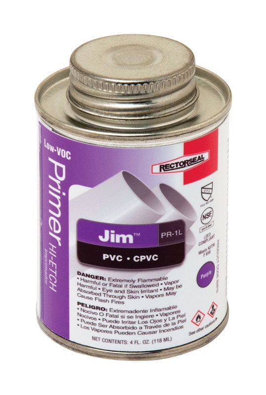 Rectorseal Jim Purple Primer and Cement For CPVC/PVC 4 oz. Case Of 1