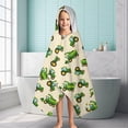 thumbnail image 6 of Cartoon Tractors Green Beige Pattern Hooded Bath Towel，60"x35" for Ages 3 To 12 Kids, Quick Dry Lightweight Soft Microfiber Hood Beach Towel Cover Up for Kids, 6 of 7