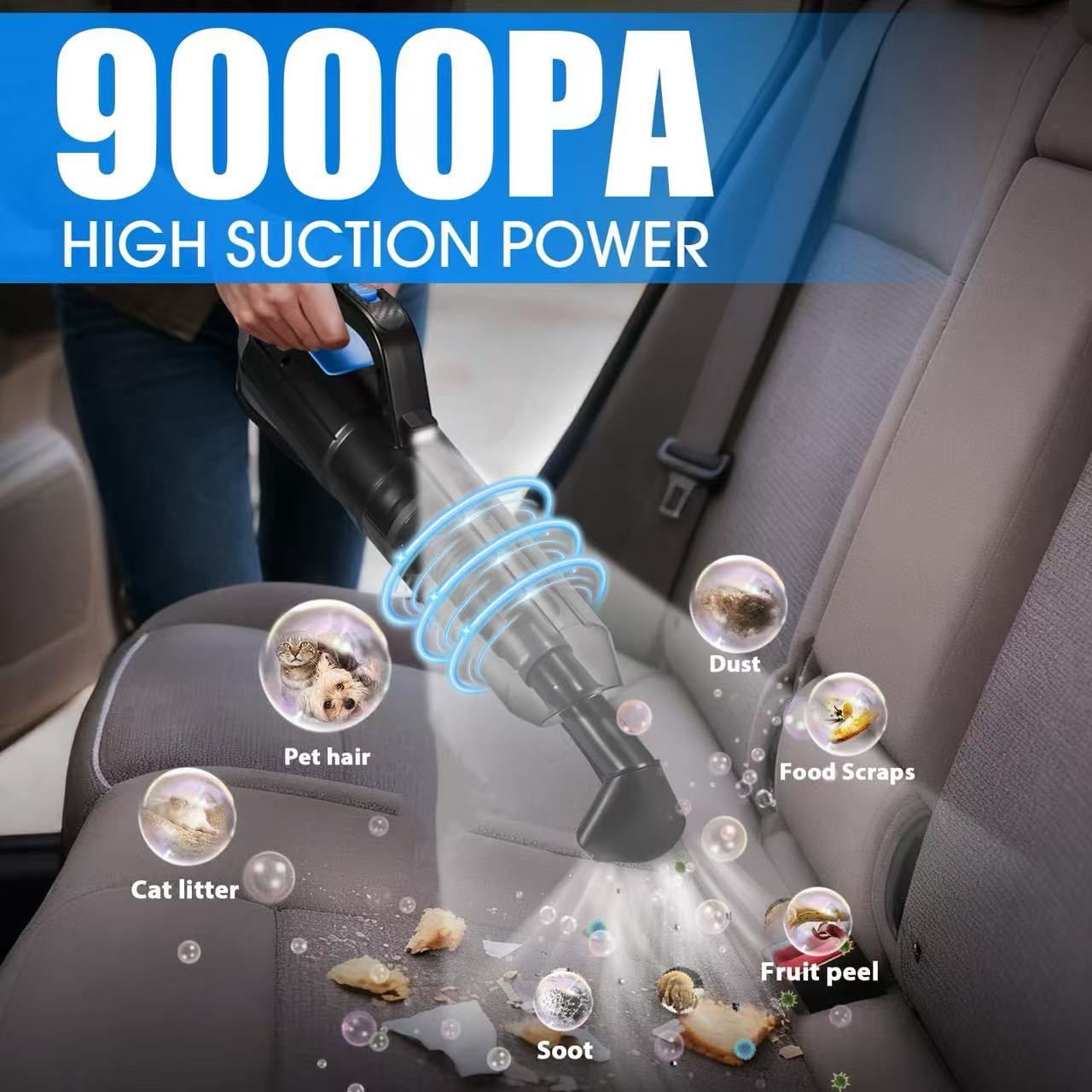 Car Interior Detailing Cleaning Kit with Handheld Vacuum, Windshield Cleaner & Cleaning Gel, Auto Accessories for Men & Women