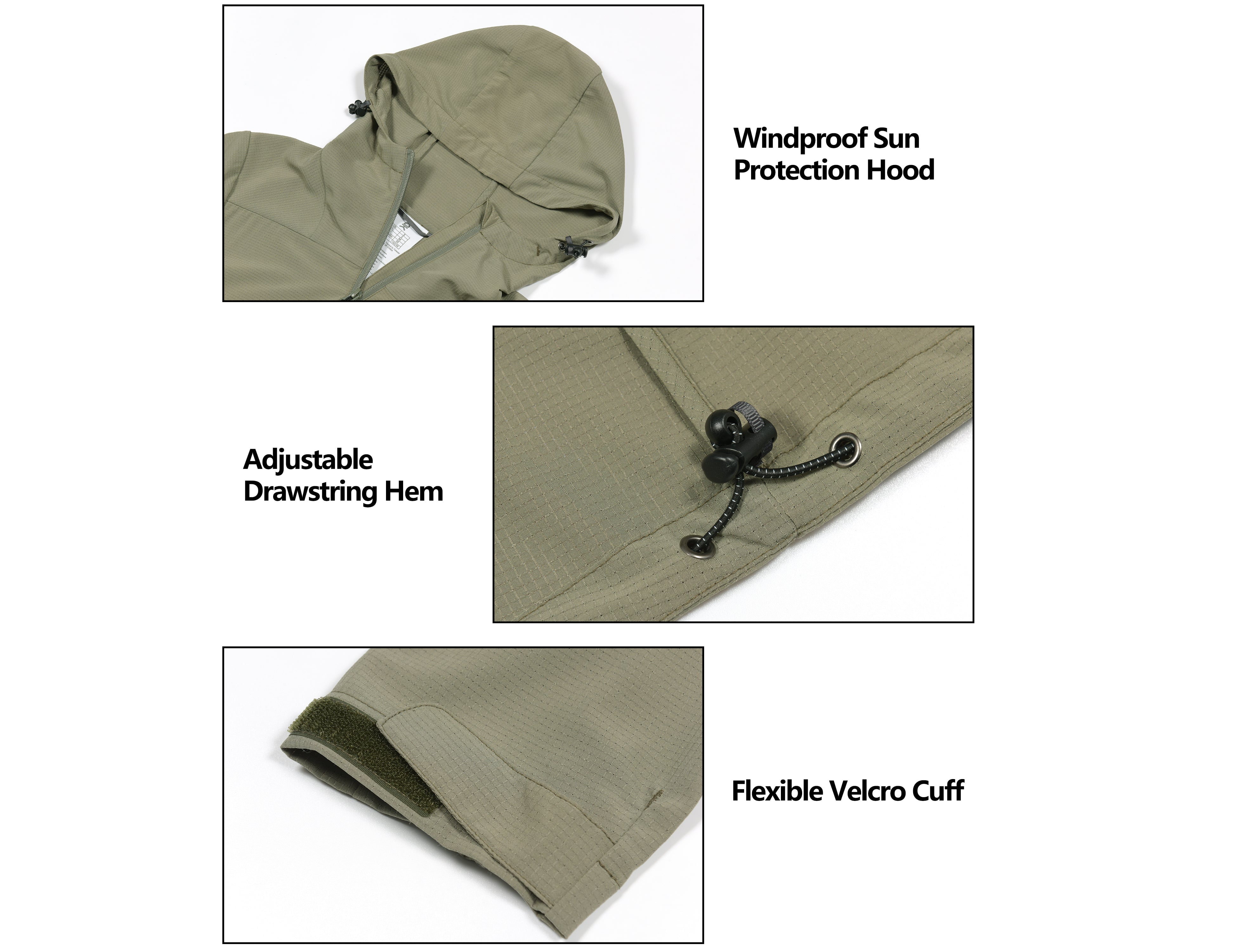 Little Donkey Andy Women's UV Protection Hiking Jackets Breathable Hooded Shirts for Fishing Camp with Air-Holes Sage Size L