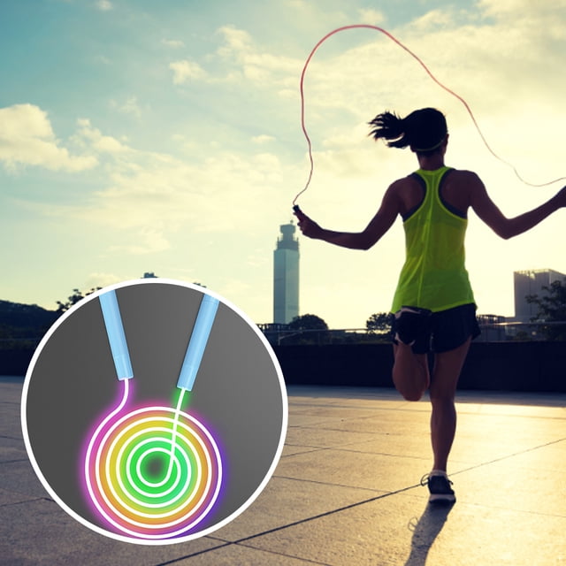 Cuerda de saltar LED para niños, cuerda de saltar luminosa para ejercicio, cuerdas de saltar luminosas para deporte y Fitness