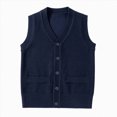 thumbnail image 4 of YIWULA Toddler Puffer Vest Boys Girls Fleece Vest Puffy Toddler Boy Sleeveless Jacket Coat(11-13 Years,Navy), 4 of 4