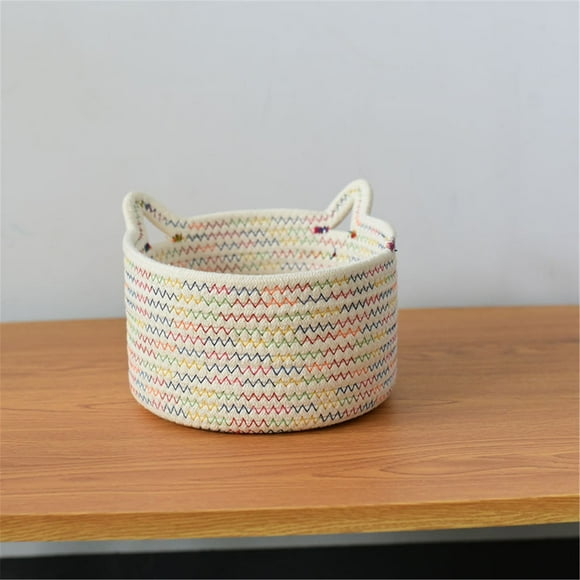 Hot Sale! New! Dusknt Toy Storage Basket, Basket Size Blanket Basket Woven Fabric Storage Baskets Laundry Basket Kids Toys Baby Nursery Organizer or Hamper
