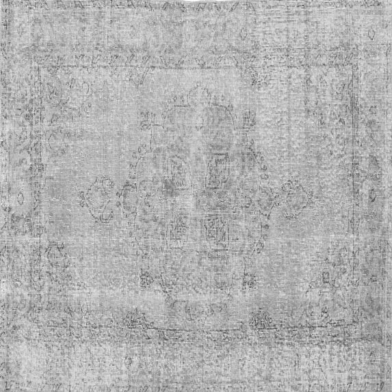 Ahgly Company Indoor Square Persian Gray Traditional Area Rugs, 8' Square