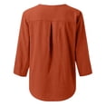 thumbnail image 5 of Sexlip Womens Henley Blouse 3/4 Sleeve Button Placket Design Soft Fabric Relaxed Silhouette for Daily Wear Orange XXL, 5 of 7