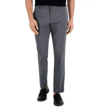 Perry Ellis Portfolio Men's Slim Fit Solid Tech Pants Magnet Grey 36 x 32
