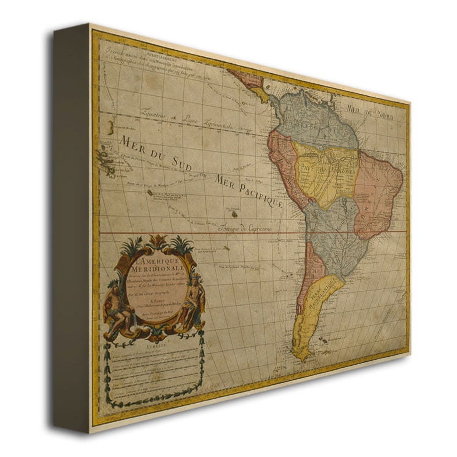 Trademark Art 'Map of South America, 1700' Canvas Art by Guillaume Delisle