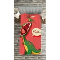 thumbnail image 3 of Ambesonne Dinosaur Quilted Bedspread Set 2 Pcs, Cartoon Prehistoric, Twin Size, Coral Green Yellow, 3 of 3