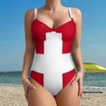 thumbnail image 2 of Women's Patriotic Flag Print One Piece Swimsuit Adjustable Straps Tummy Control Resort Beachwear, 2 of 5