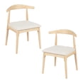 thumbnail image 1 of Ilios Innova | Set de 2 Sillas Nórdico de madera de caucho con asiento de tela color beige, diseño contemporáneo y cómodo para comedor, sala u oficina., 1 of 9