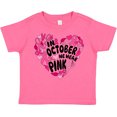 thumbnail image 3 of Inktastic In October We Wear Pink Breast Cancer Awareness Heart Boys or Girls Toddler T-Shirt, 3 of 5