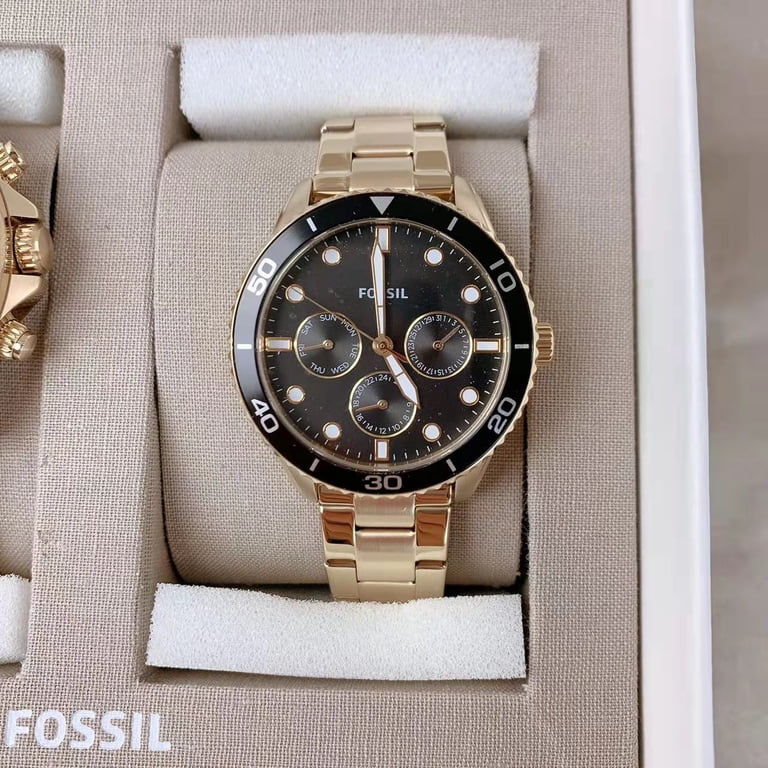 Fossil BQ2643SET His and Her Multifunction Gold-Tone Stainless 
