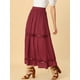 thumbnail image 4 of Falda Maxi Allegra K Encaje Cintura Elástica Vintage Swing Mujer Vino Rojo XS, 4 of 6