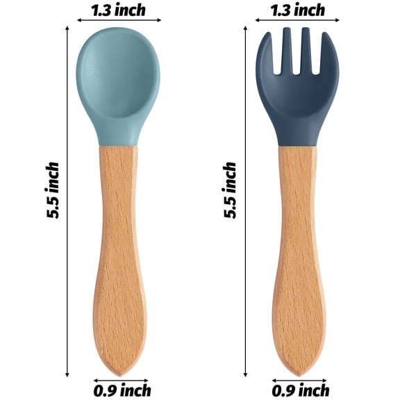 MALLMALL6 Silicone Forks and Spoon Set with Handles, 6Piece Mini Forks and Spoon