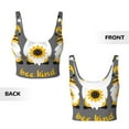 thumbnail image 5 of Xecao Bee Kind for Sports Bra with Removable Pads, Crop Tank Top Design, Women's Longline Sports Bra - Non-Wired - Large, 5 of 9
