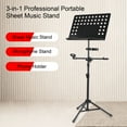 thumbnail image 3 of Trípode Atril para partituras portátil profesional 3 en 1, soporte para micrófono desmontable, soporte para teléfono, atril para música, trípode ajustable en altura de metal para piano, violín, guitar, 3 of 8