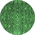 thumbnail image 1 of Ahgly Company Indoor Round Abstract Emerald Green Modern Area Rugs, 5' Round, 1 of 4
