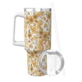 thumbnail image 2 of Vsdgher Retro 70s 60s Flower Pattern 40 oz Tumbler with Handle and Straw Lid | Insulated Cup Reusable Stainless Steel Water Bottle Travel Mug | Gifts for Women Men Him Her, 2 of 8