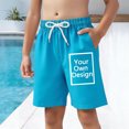 thumbnail image 3 of UQJfacai Boys Swim Trunks Kids Drawstring Elastic Waist Swim Shorts Pockets Summer Bathing Suit Swimsuit Teen Boy Swimwear 4-15 Years, 3 of 9