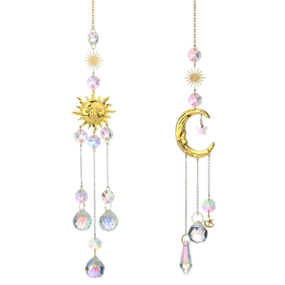 Crystal Suncatcher Hanging Prism Beads, Rainbow Maker Sun Catchers Indoor Window Suncatcher for Home Decor, 2 Pcs
