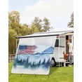 thumbnail image 4 of 4th of July RV Awning Sun Shade Screen 9'X7' American Flag Mesh Sunscreen Mountain Forest Awning Shade Screen with Zipper UV Blocker Completed Kits Outdoor Canopy for RV Motorhome Camper Travel, 4 of 7