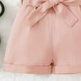 thumbnail image 5 of Wdgfv Girls Romper Jumpsuit Toddler Baby Classic Lapel Belted Overall Shorts Bodysuit Comfortable Stylish Outfit Pink 3-6 Months, 5 of 6