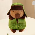 thumbnail image 4 of Muñeco de peluche de carpincho con ropa y sombrero, decoración para el hogar, carpincho de peluche coleccionable 38 centímetros, 4 of 7